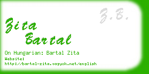 zita bartal business card